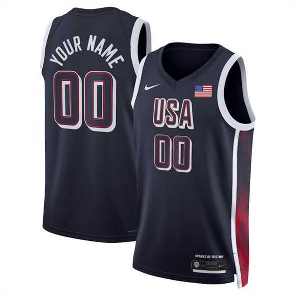 Men%27s USA Basketball Active Player Custom Navy 2024 Swingman Stitched Jersey->customized nba jersey->Custom Jersey